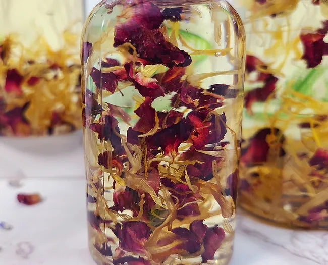 Unscented Herbal Calendula & Rose Moisturizing Body Oil