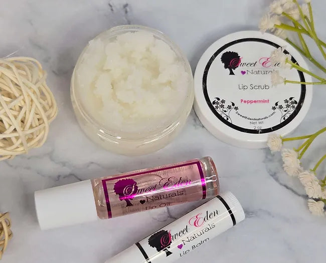 Peppermint Lip Kit | Lip Scrub, Lip Balm, & Lip Oil