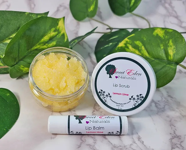 Lemon Lime Lip Kit | Lip Scrub & Lip Balm