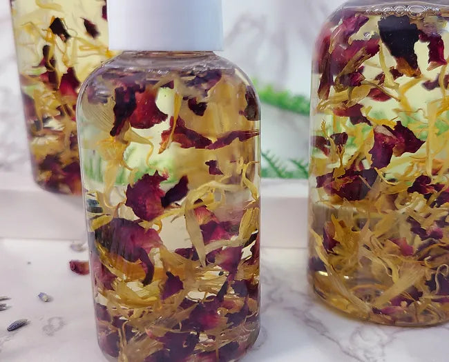 Unscented Herbal Calendula & Rose Moisturizing Body Oil