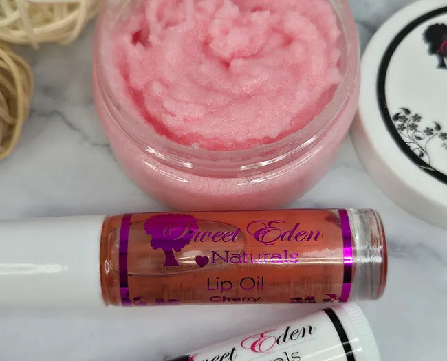 Cherry Lip Kit | Lip Scrub, Lip Balm, & Lip Oil