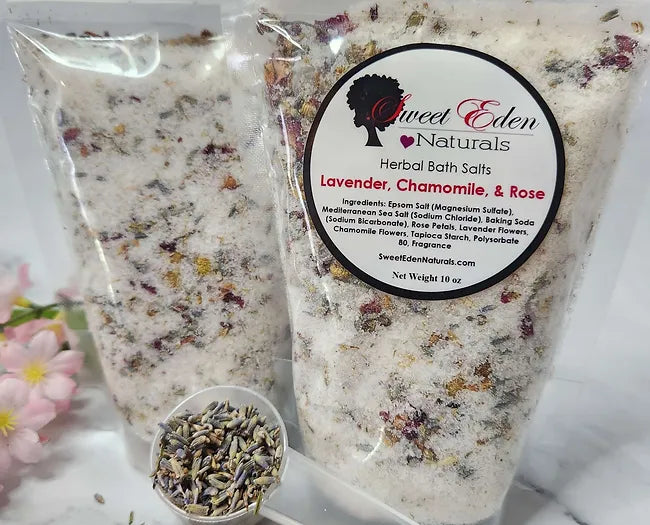 Herbal Lavender, Chamomile, and Rose Bath Salts