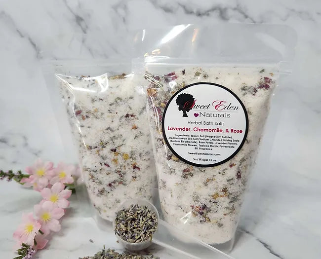 Herbal Lavender, Chamomile, and Rose Bath Salts