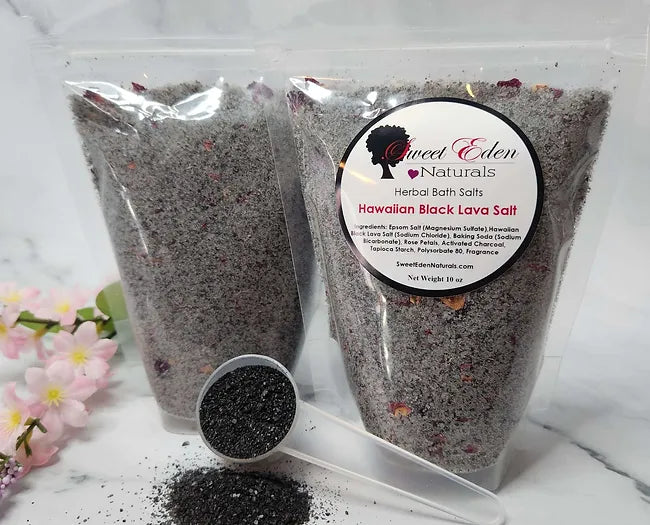 Herbal Hawaiian Black Lava Salt Bath Salts